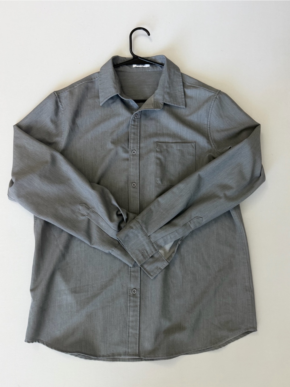 COOFANDY Men’s Large Gray Long Sleeve Button-Up Dress Shirt